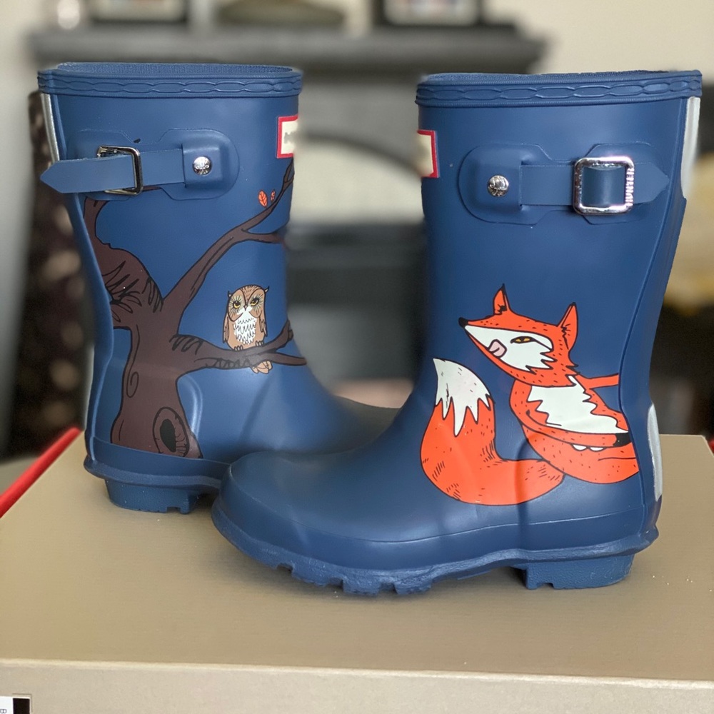 Hunter Rain boots woodland friends US 10B/11G